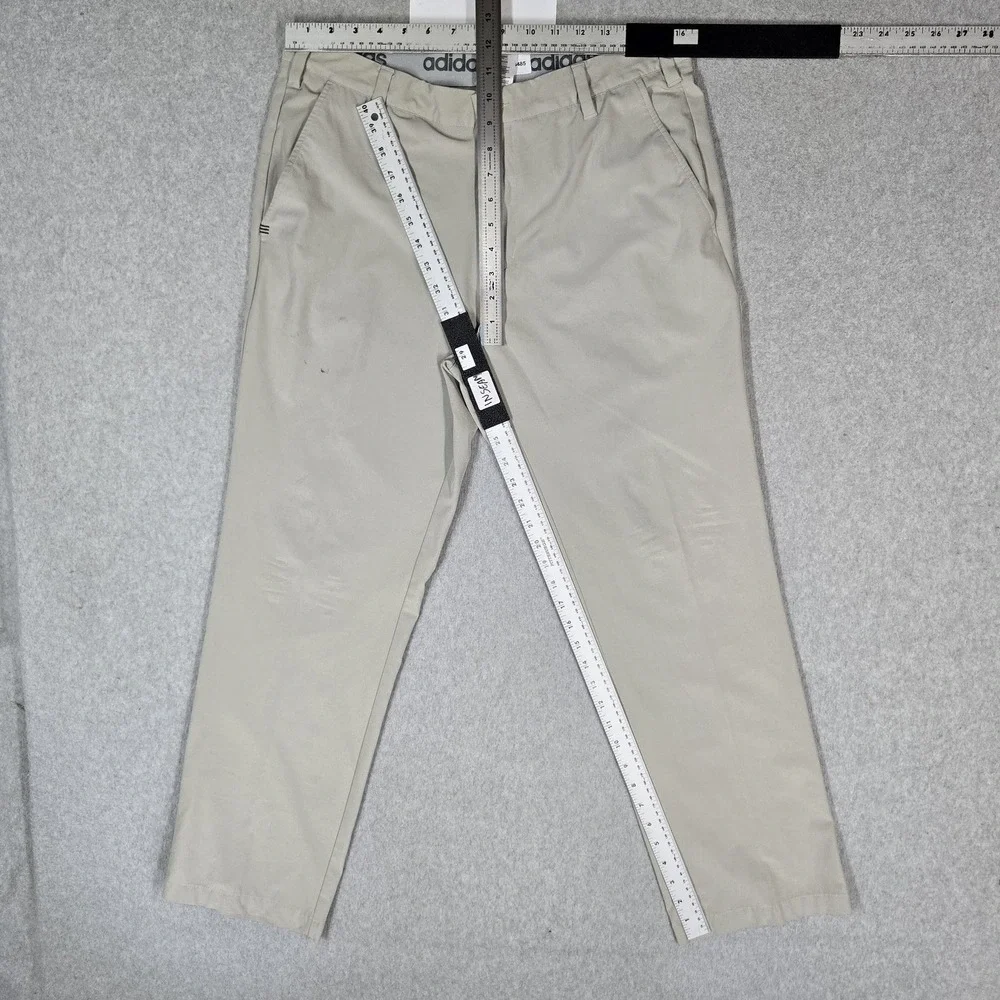 Adidas Men Pants 34X30 Beige Chino Golf Pants Logo 29
